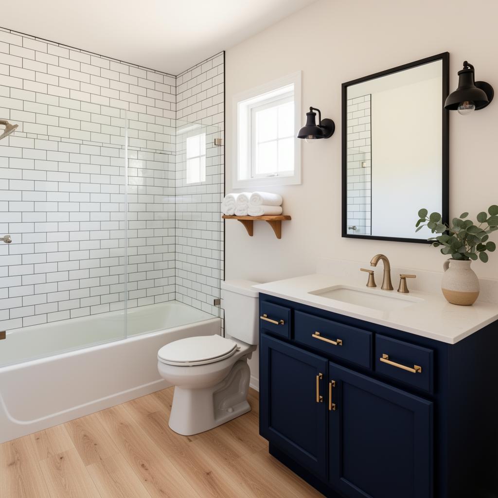 Builder-Grade Bathroom after AI redesign
